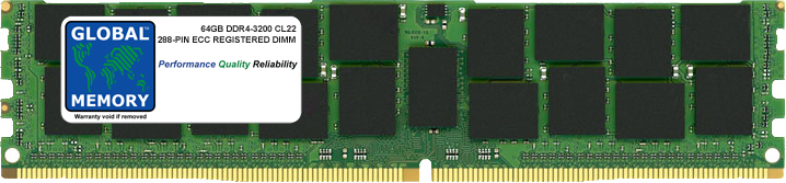 64GB DDR4 3200MHz PC4-25600 288-PIN ECC REGISTERED DIMM (RDIMM) MEMORY RAM FOR FUJITSU SERVERS/WORKSTATIONS (2 RANK CHIPKILL)